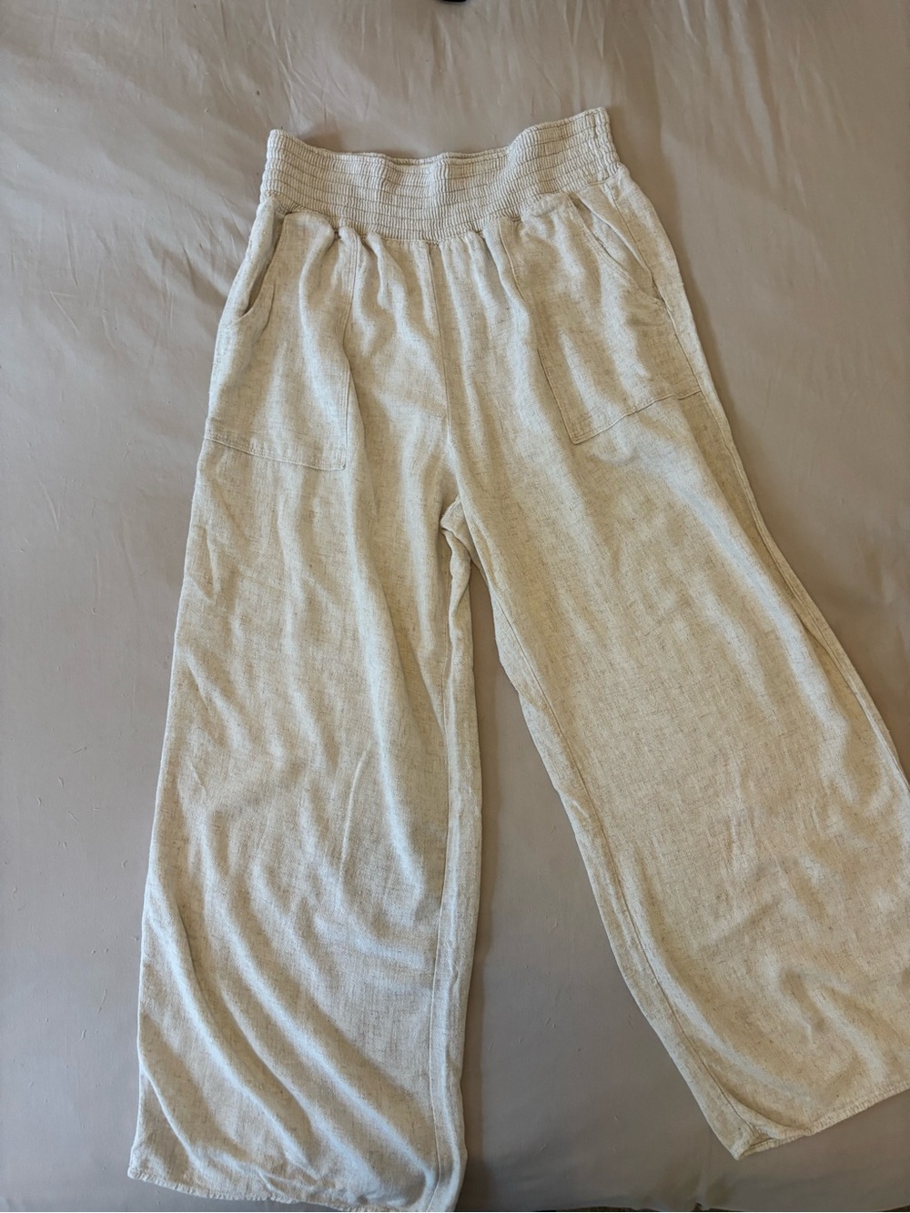 Simply Vera by Vera Wang Wide-Leg linen Pants in Light Beige